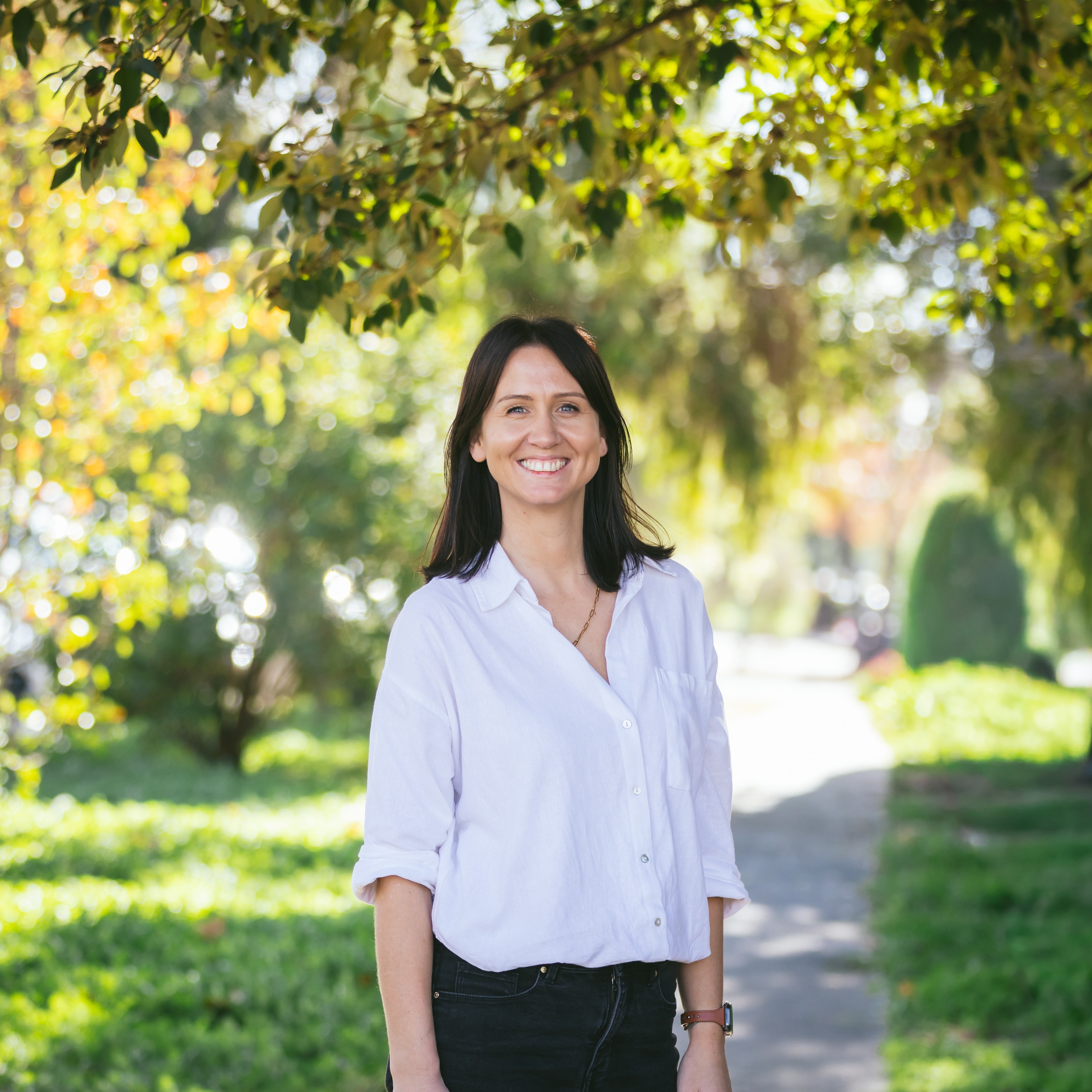 Photo of person in garden setting